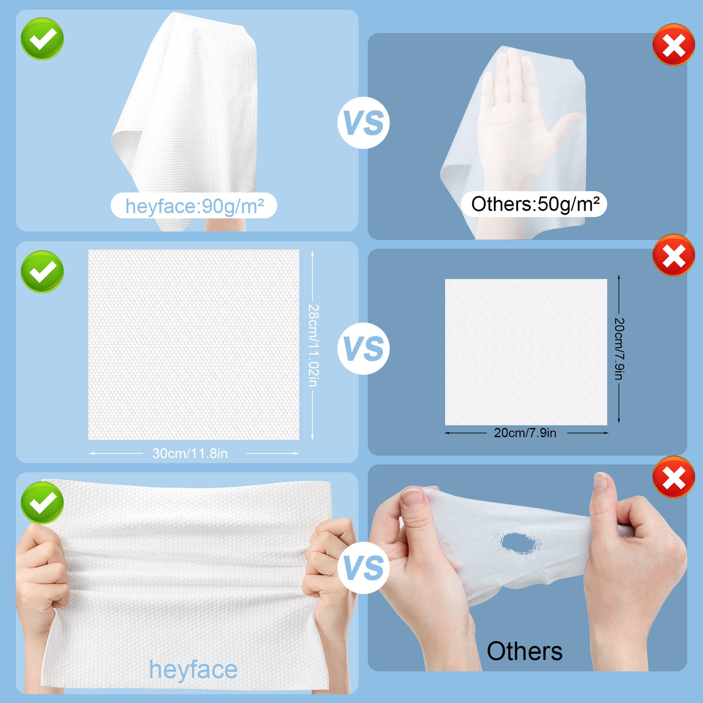 25 Disposable Portable Face Towels Compressed Coin Tissue, 11.02" x 11.8"