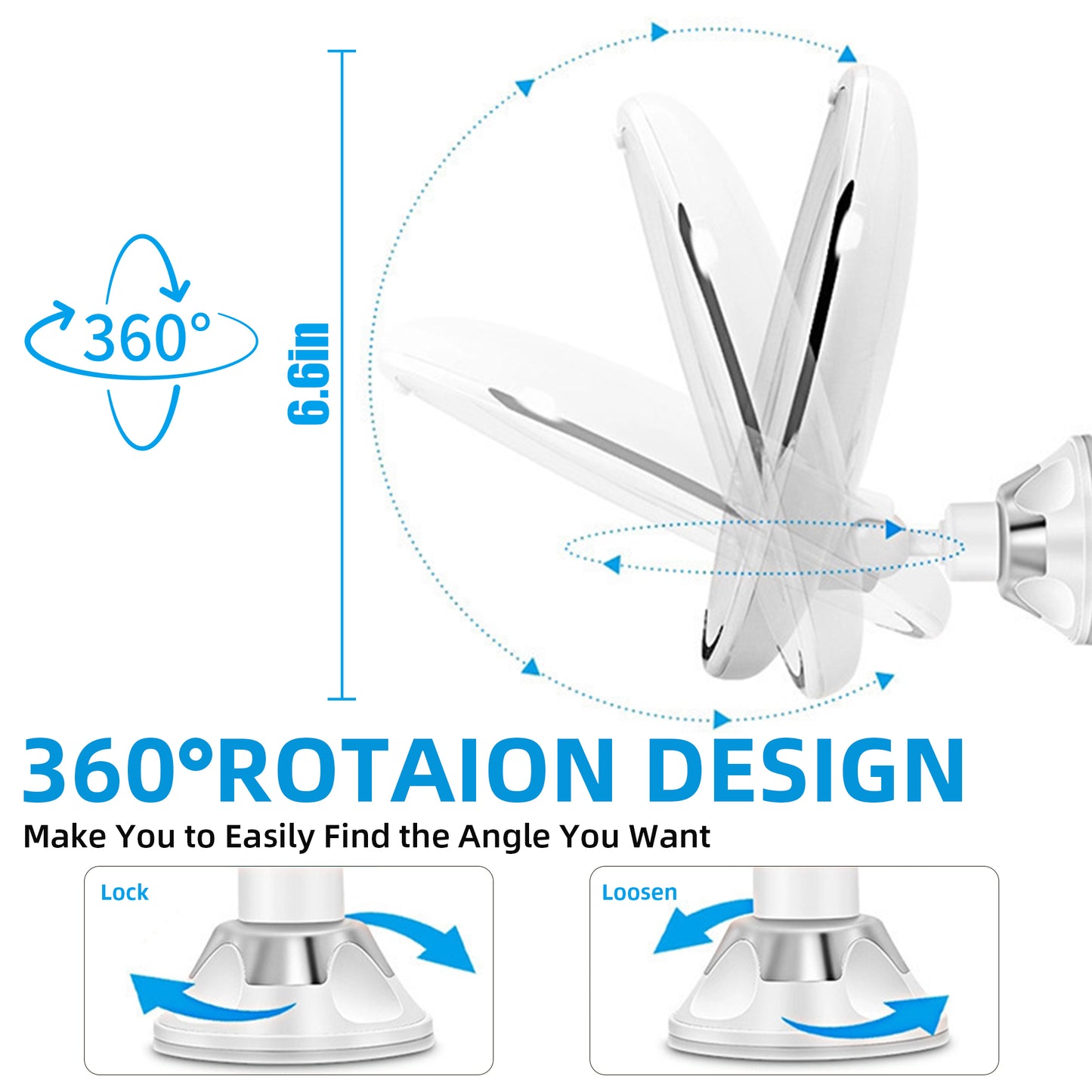 Magnifying Mirror 10X Magnification Makeup Vanity Lighted Mirror Setting Adjustable Rotation LED Vanity Desk Mirror