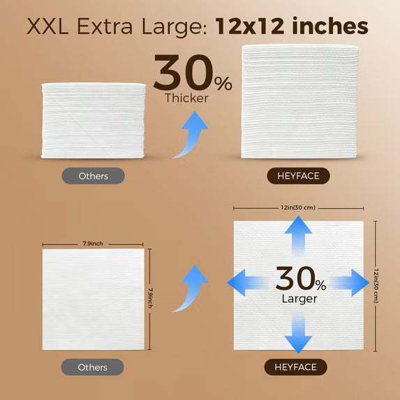30 Count XXL Disposable Face Towels, 100% Biobased Face Towels Disposable, Clean Facial Towels , Super Soft and Thick Dry Wipes Club